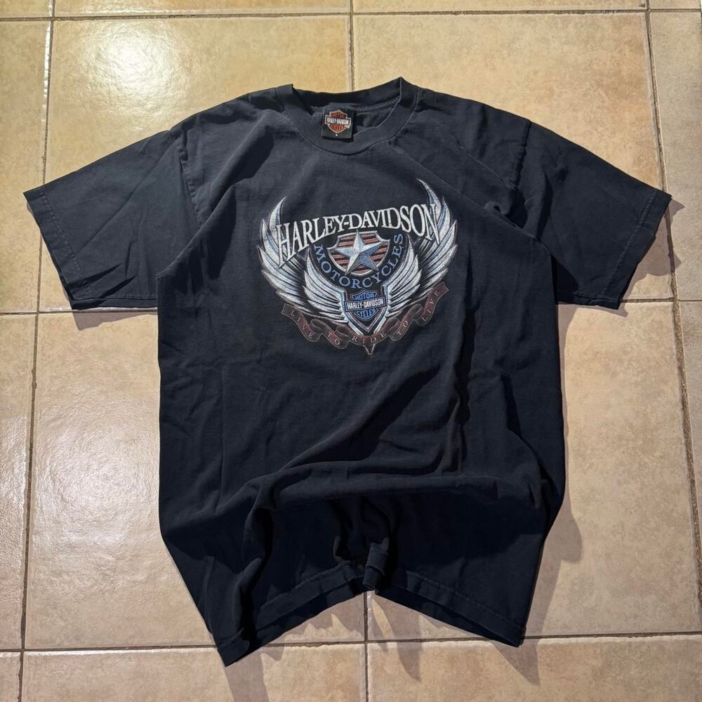 Vintage y2k harley davidson black tee size L in Mens
